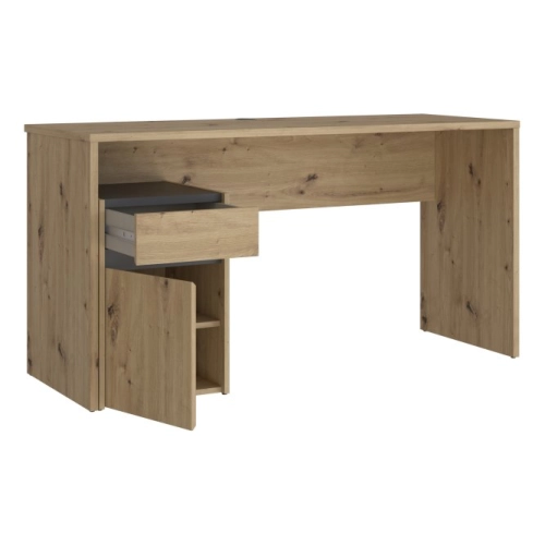 Biurko 140x55 cm z szufladą i szafką  Dąb Artisan/Grafit